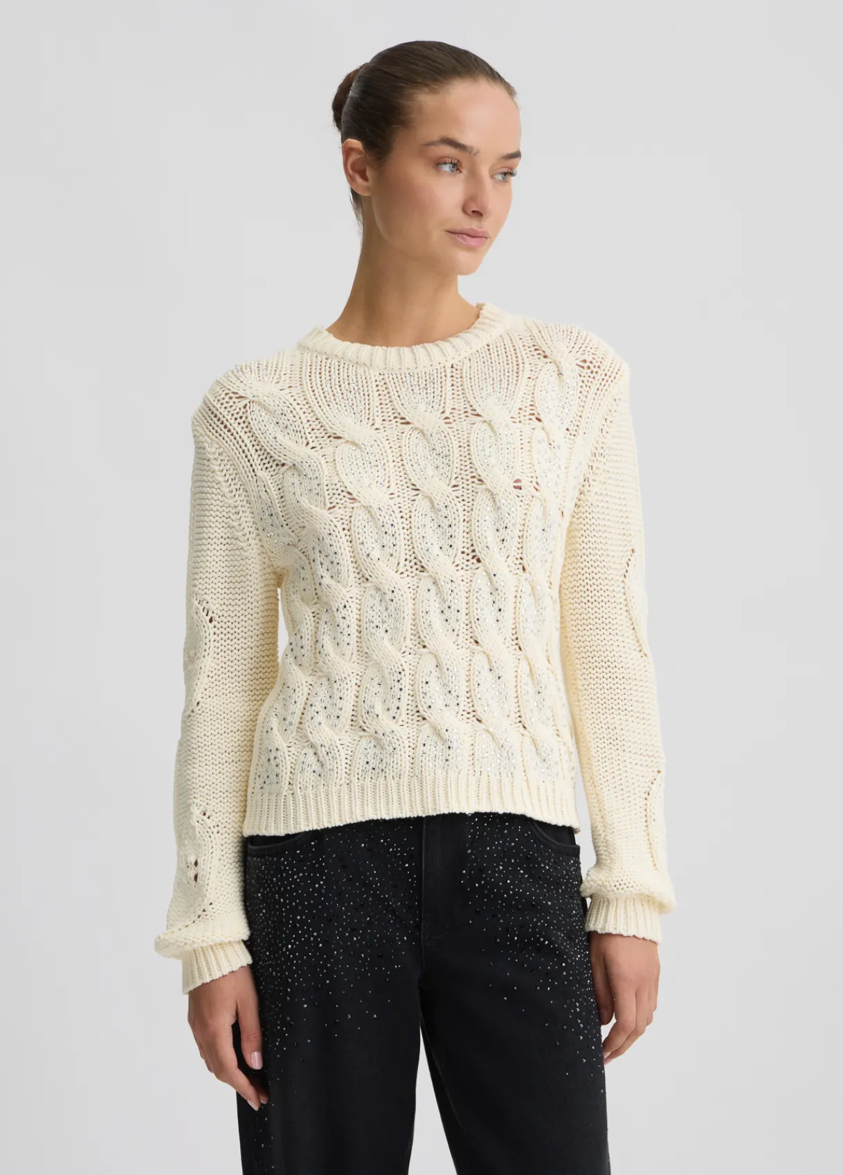 Liu Jo Pull en coton avec torsades|Femme Mailles
