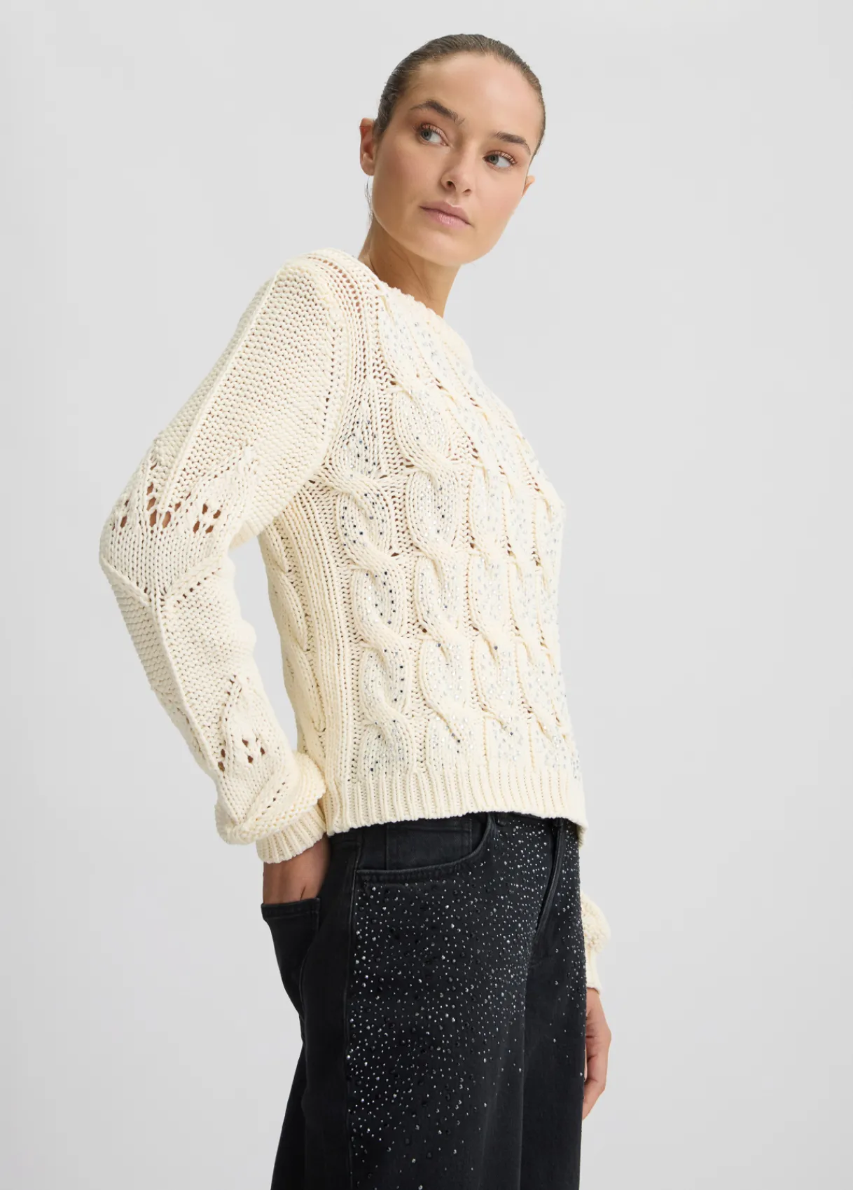 Liu Jo Pull en coton avec torsades|Femme Mailles