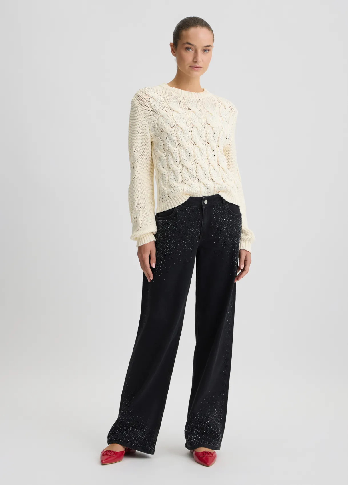 Liu Jo Pull en coton avec torsades|Femme Mailles