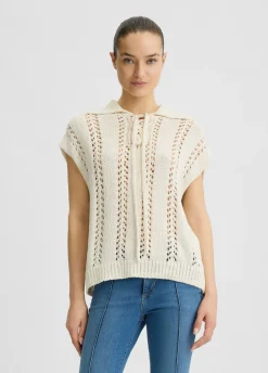 Liu Jo Pull en coton crocheté|Femme Mailles