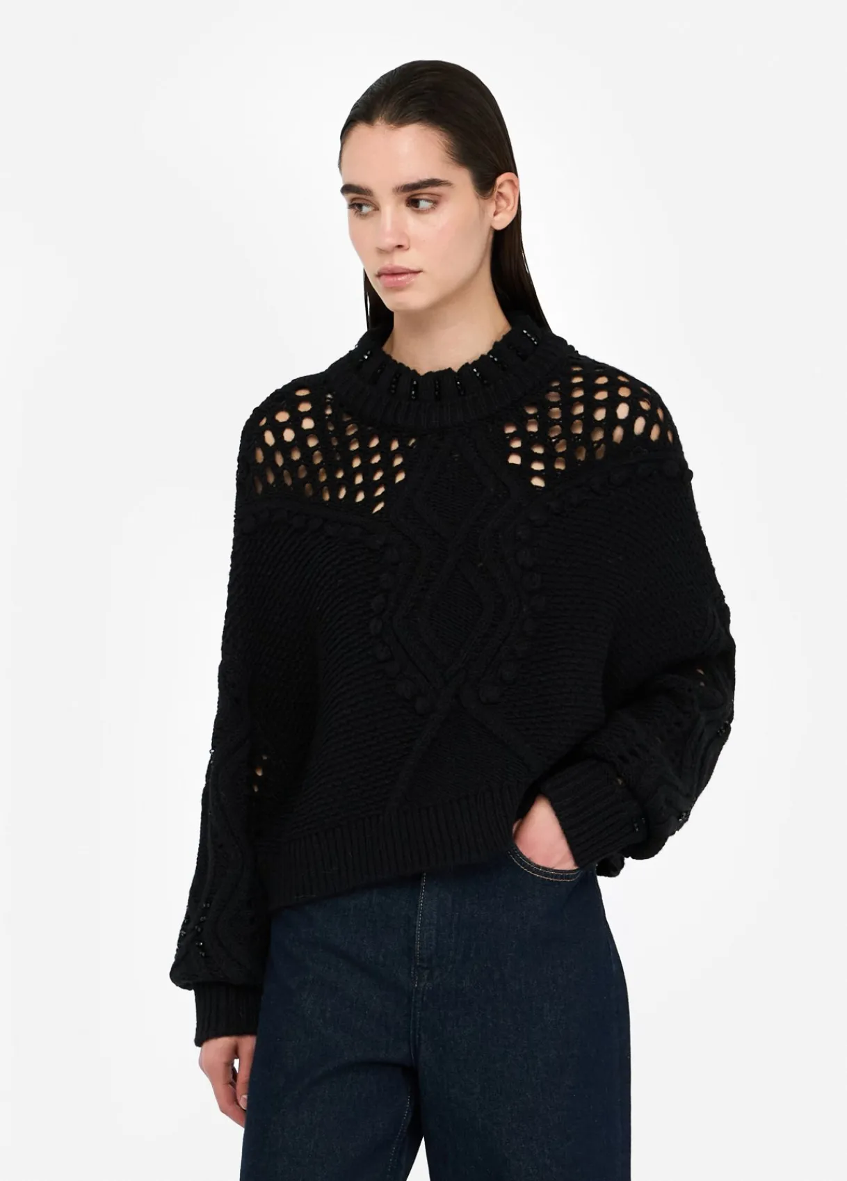 Liu Jo Pull en laine avec ajours|Femme Mailles