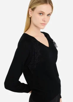 Liu Jo Pull en laine avec dentelle|Femme Mailles