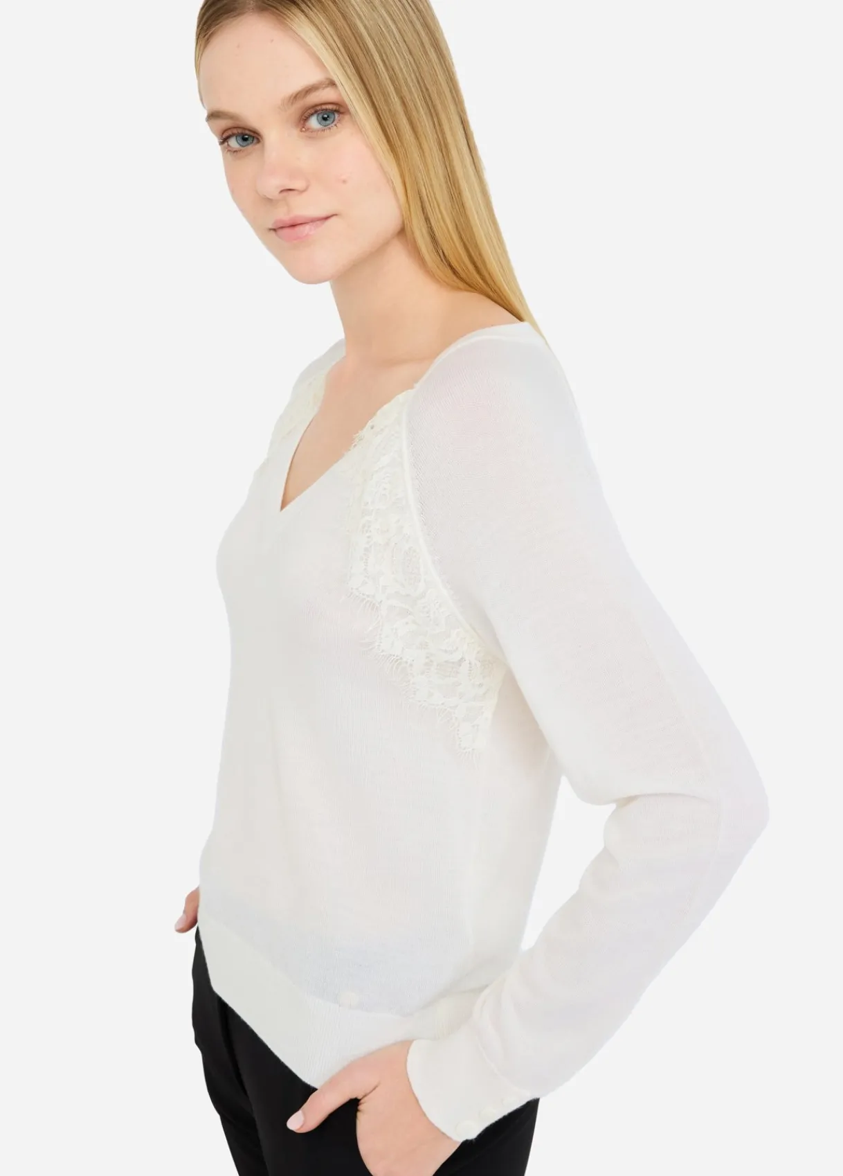 Liu Jo Pull en laine avec dentelle|Femme Mailles