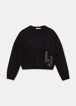 Liu Jo Pull en laine avec logo et strass|Enfant Pull Et Sweatshirts