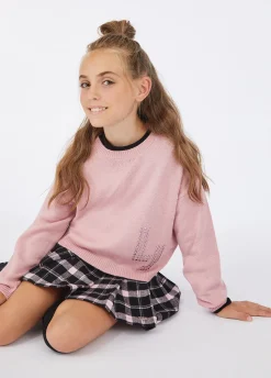 Liu Jo Pull en laine avec logo et strass|Enfant Pull Et Sweatshirts