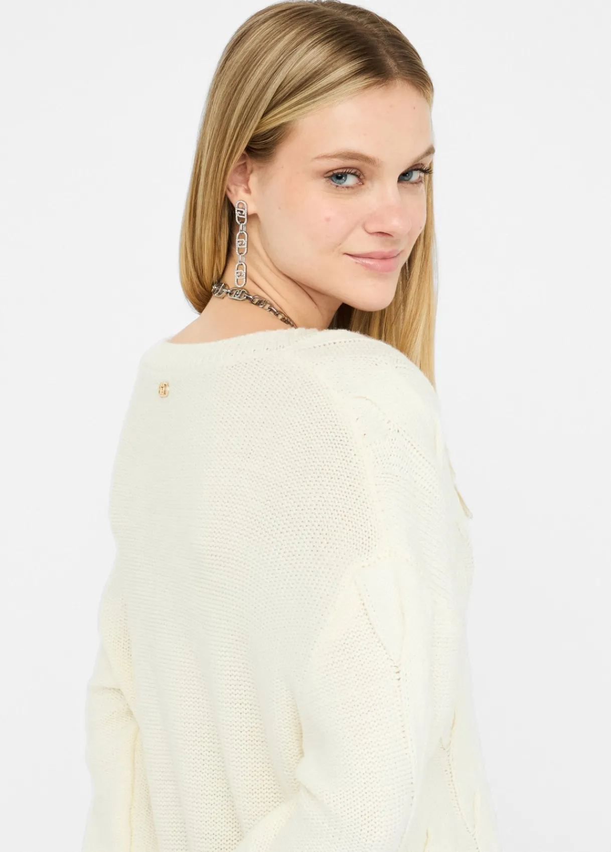 Liu Jo Pull en laine avec motif de torsades|Femme Mailles