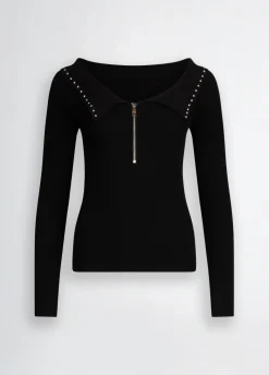 Liu Jo Pull zippé et clous|Femme Mailles