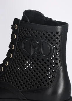 Liu Jo Rangers en cuir ajouré|Femme Bottes Et Bottines