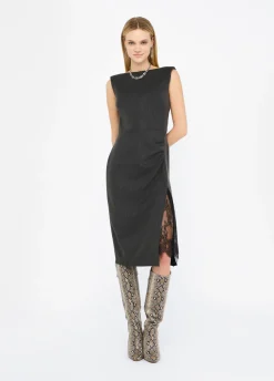 Liu Jo Robe à rayures craie avec dentelle|Femme Robes