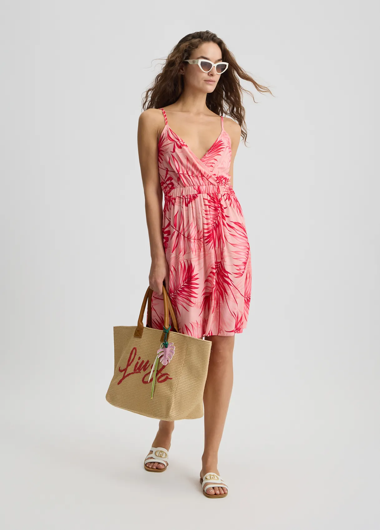 Liu Jo Robe avec imprimé palmier|Femme Mode Plage|Robes