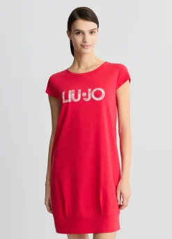Liu Jo Robe avec logo et strass|Femme Mode Plage|Robes