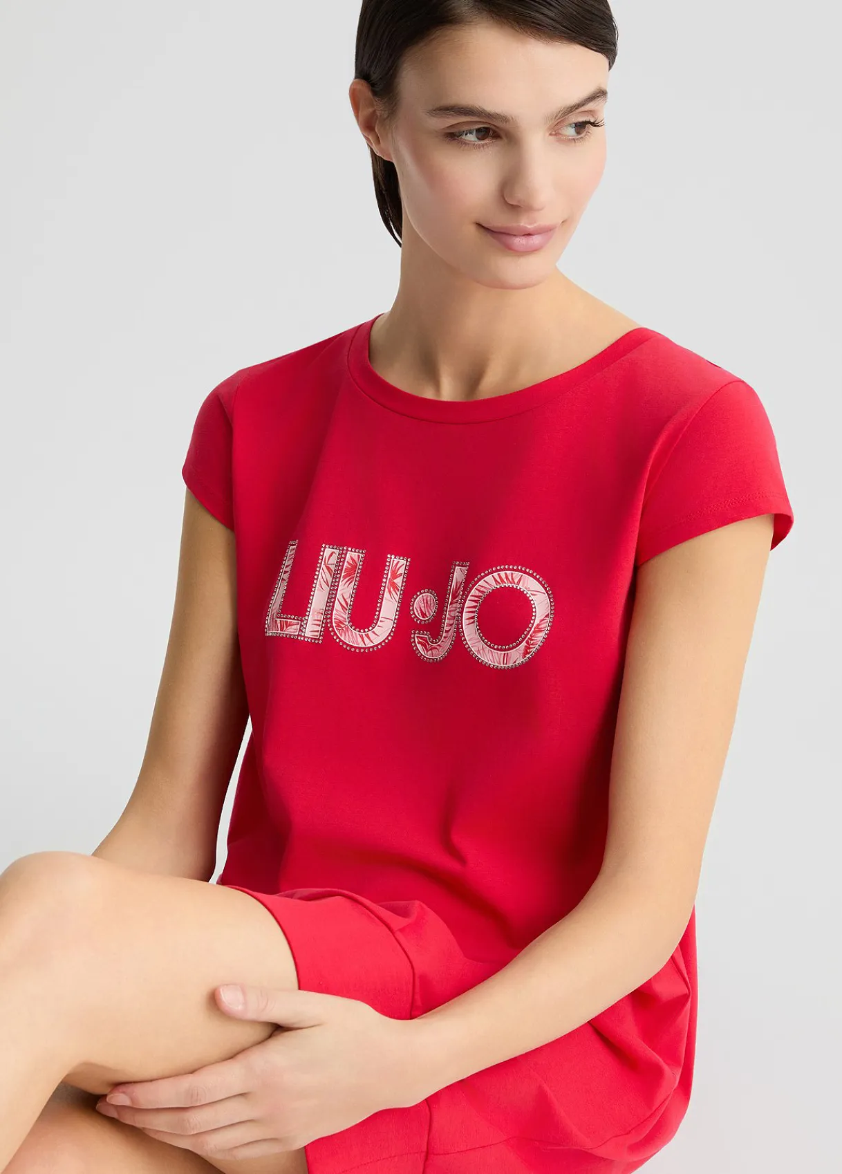 Liu Jo Robe avec logo et strass|Femme Mode Plage|Robes