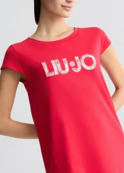 Liu Jo Robe avec logo et strass|Femme Mode Plage|Robes