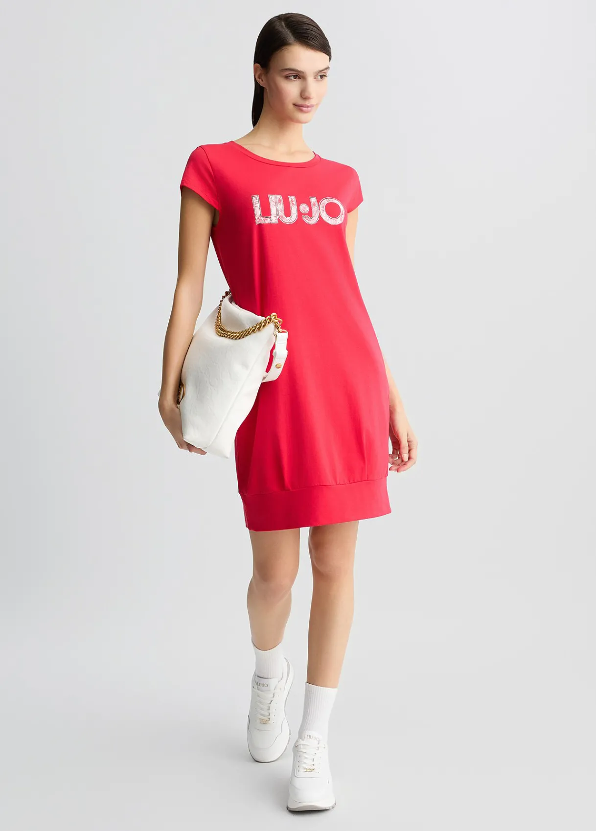 Liu Jo Robe avec logo et strass|Femme Mode Plage|Robes