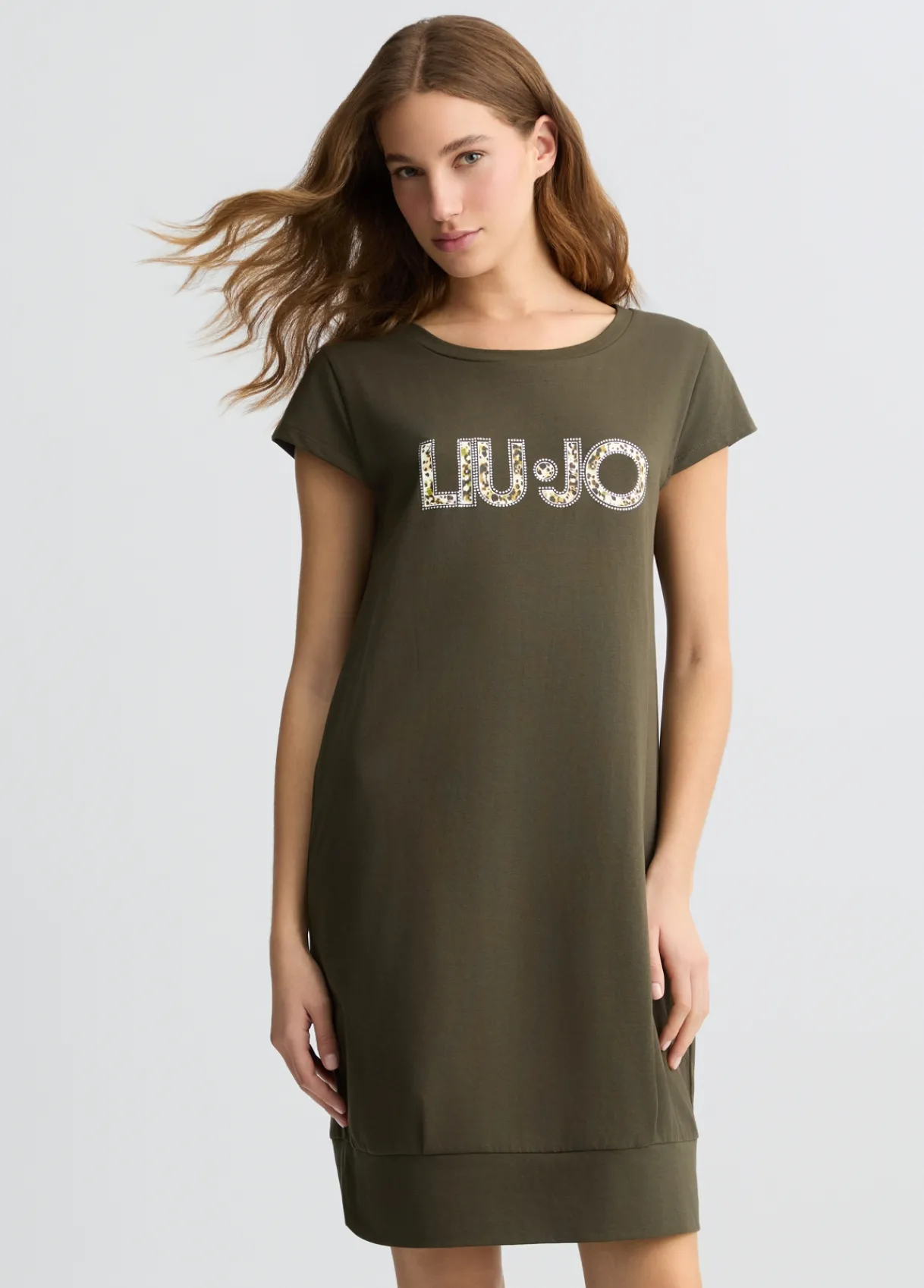 Liu Jo Robe avec logo et strass|Femme Mode Plage|Robes