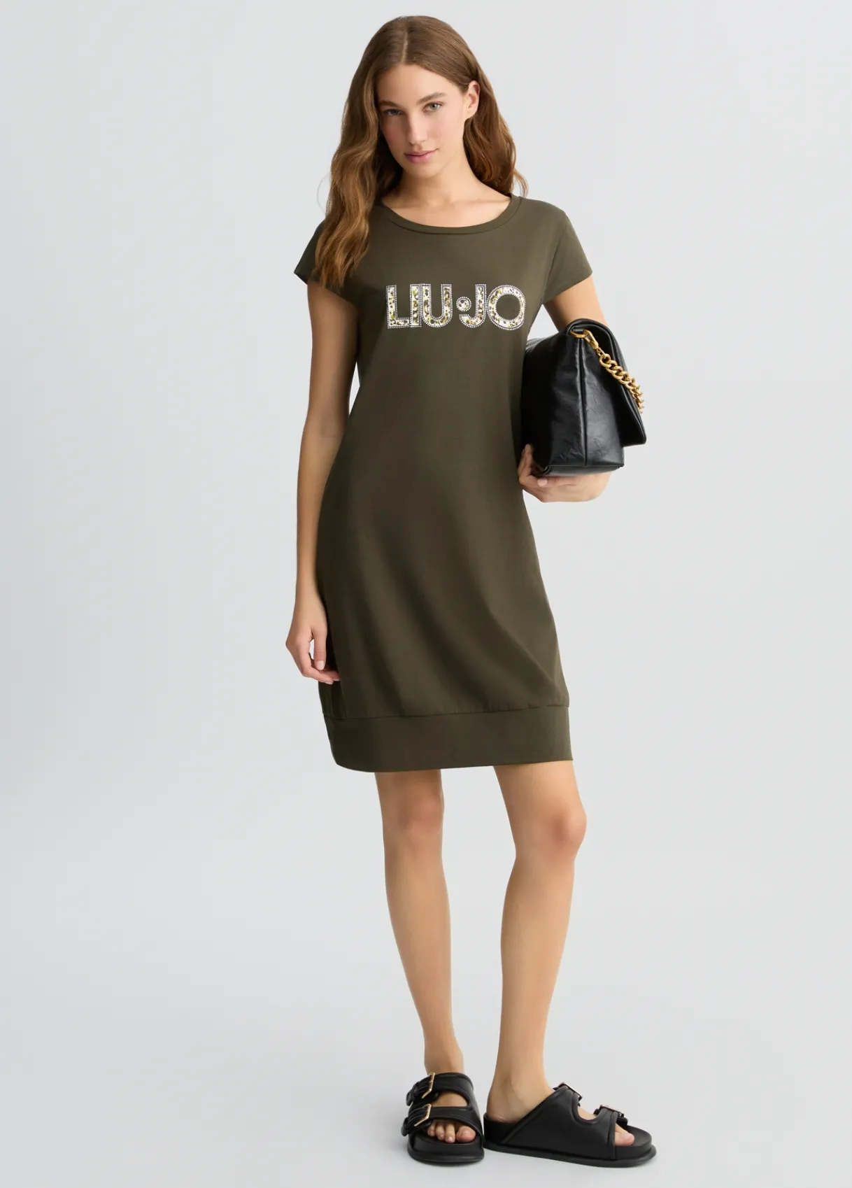 Liu Jo Robe avec logo et strass|Femme Mode Plage|Robes