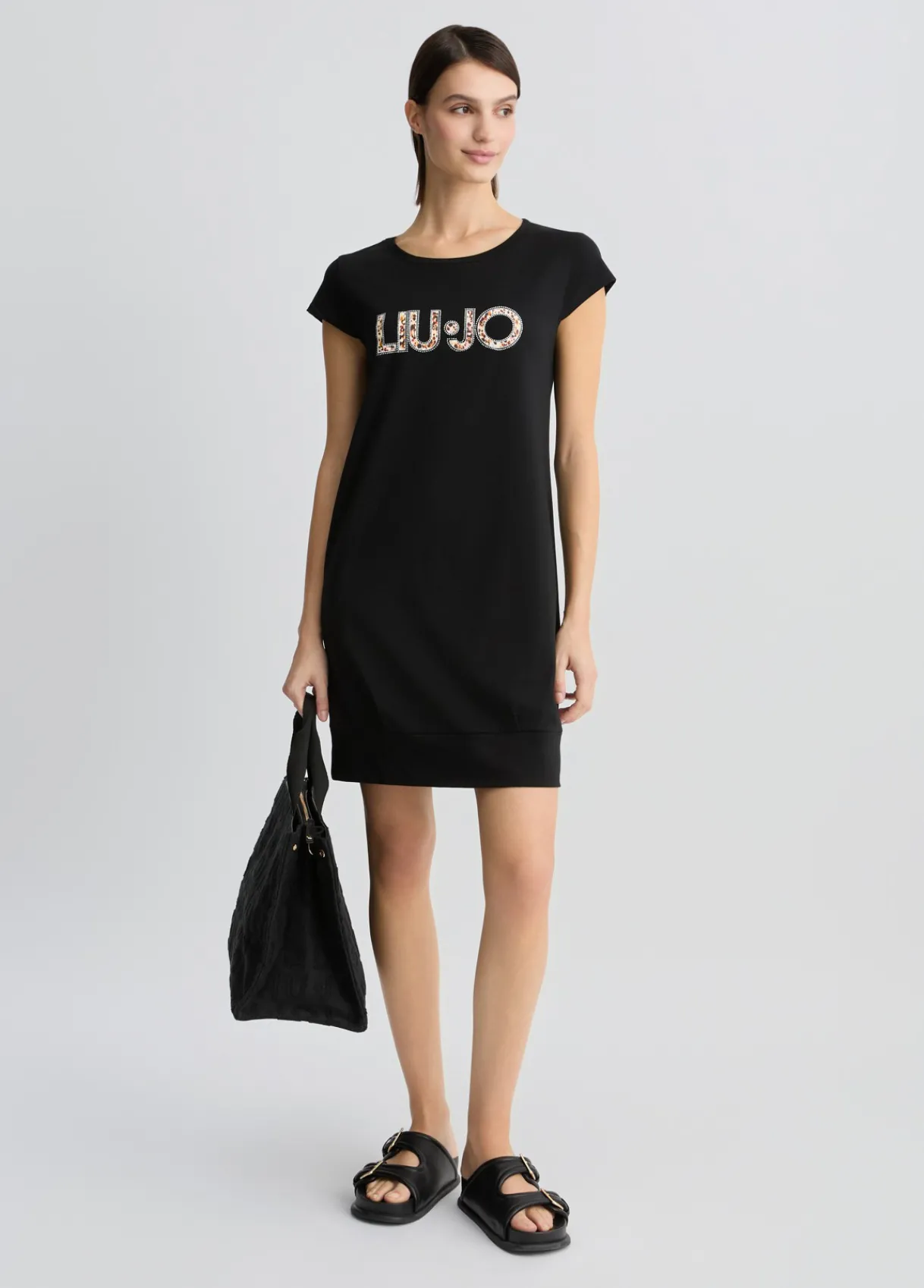 Liu Jo Robe avec logo et strass|Femme Mode Plage|Robes
