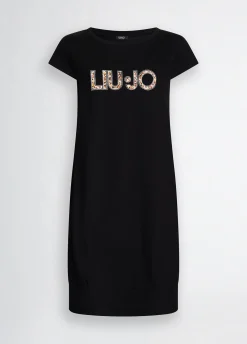 Liu Jo Robe avec logo et strass|Femme Mode Plage|Robes