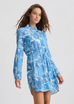 Liu Jo Robe chemisier effet denim|Femme Mode Plage|Robes