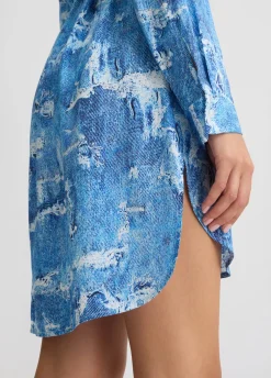 Liu Jo Robe chemisier effet denim|Femme Mode Plage|Robes