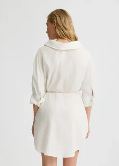Liu Jo Robe chemisier en coton à rayures|Femme Robes
