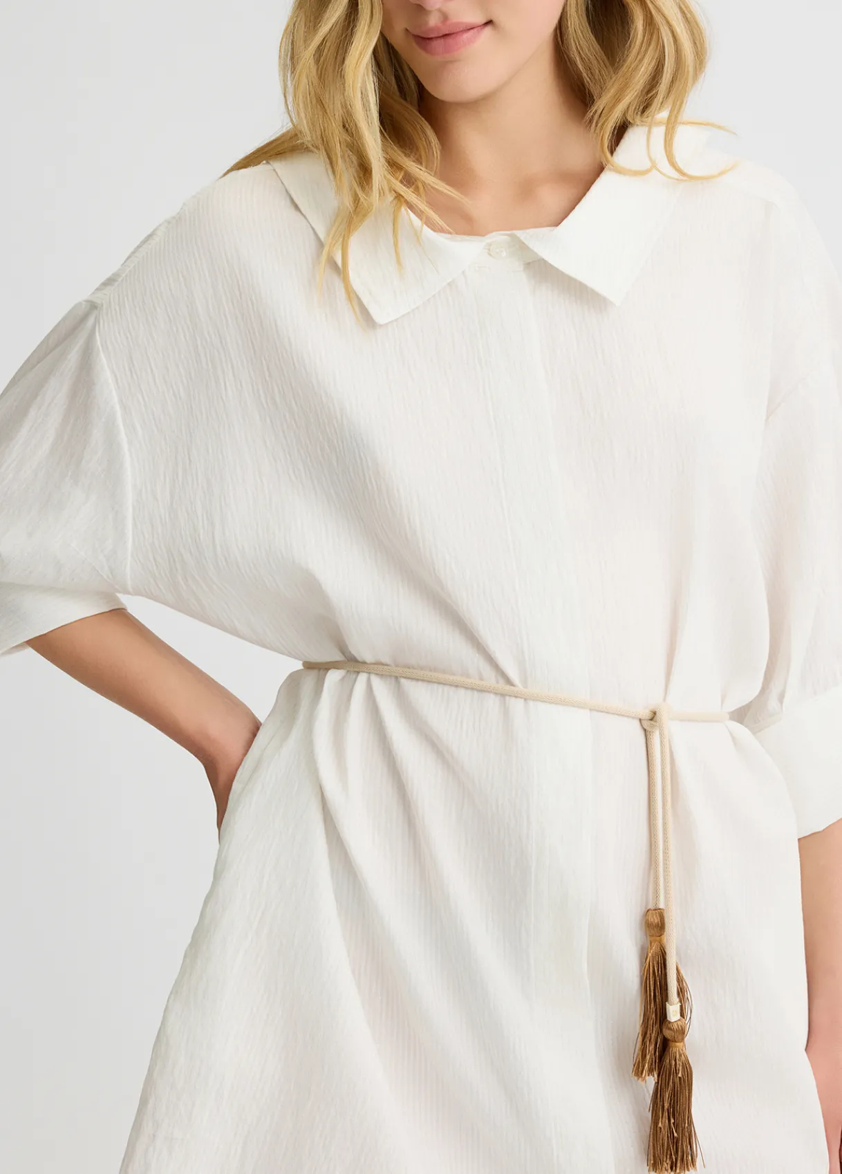 Liu Jo Robe chemisier en coton à rayures|Femme Robes