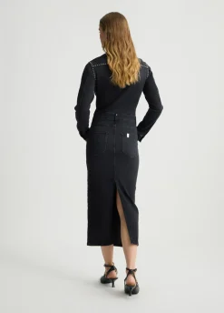 Liu Jo Robe chemisier en toile denim avec clous|Femme Robes