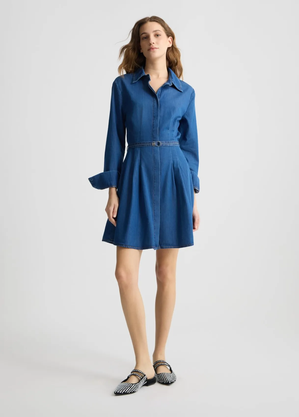 Liu Jo Robe chemisier en toile denim|Femme Robes