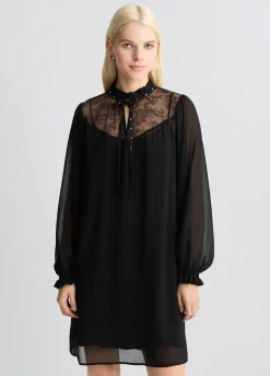 Liu Jo Robe courte avec empiècement en dentelle|Femme Robes