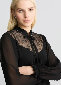 Liu Jo Robe courte avec empiècement en dentelle|Femme Robes