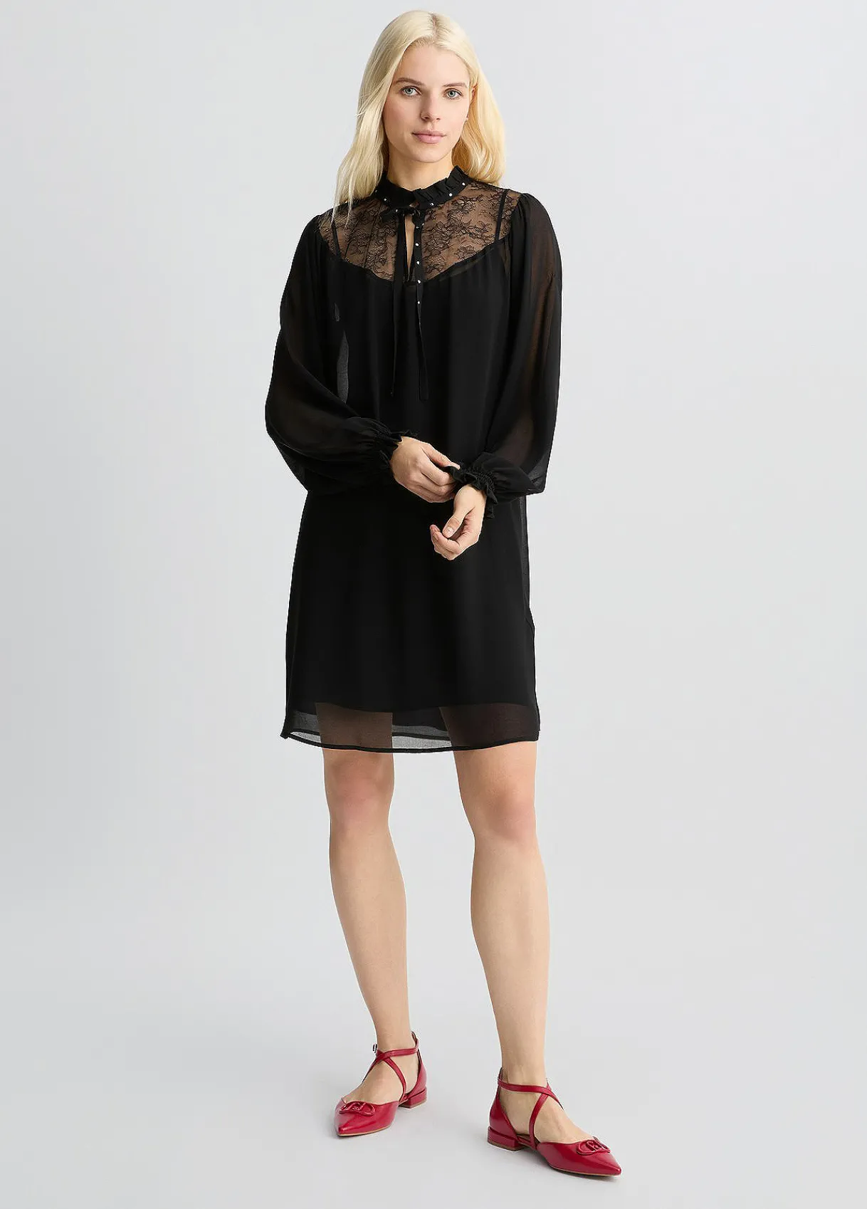 Liu Jo Robe courte avec empiècement en dentelle|Femme Robes