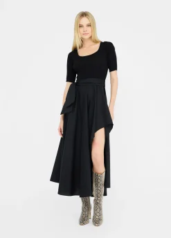 Liu Jo Robe courte en maille et popeline|Femme Mailles|Robes