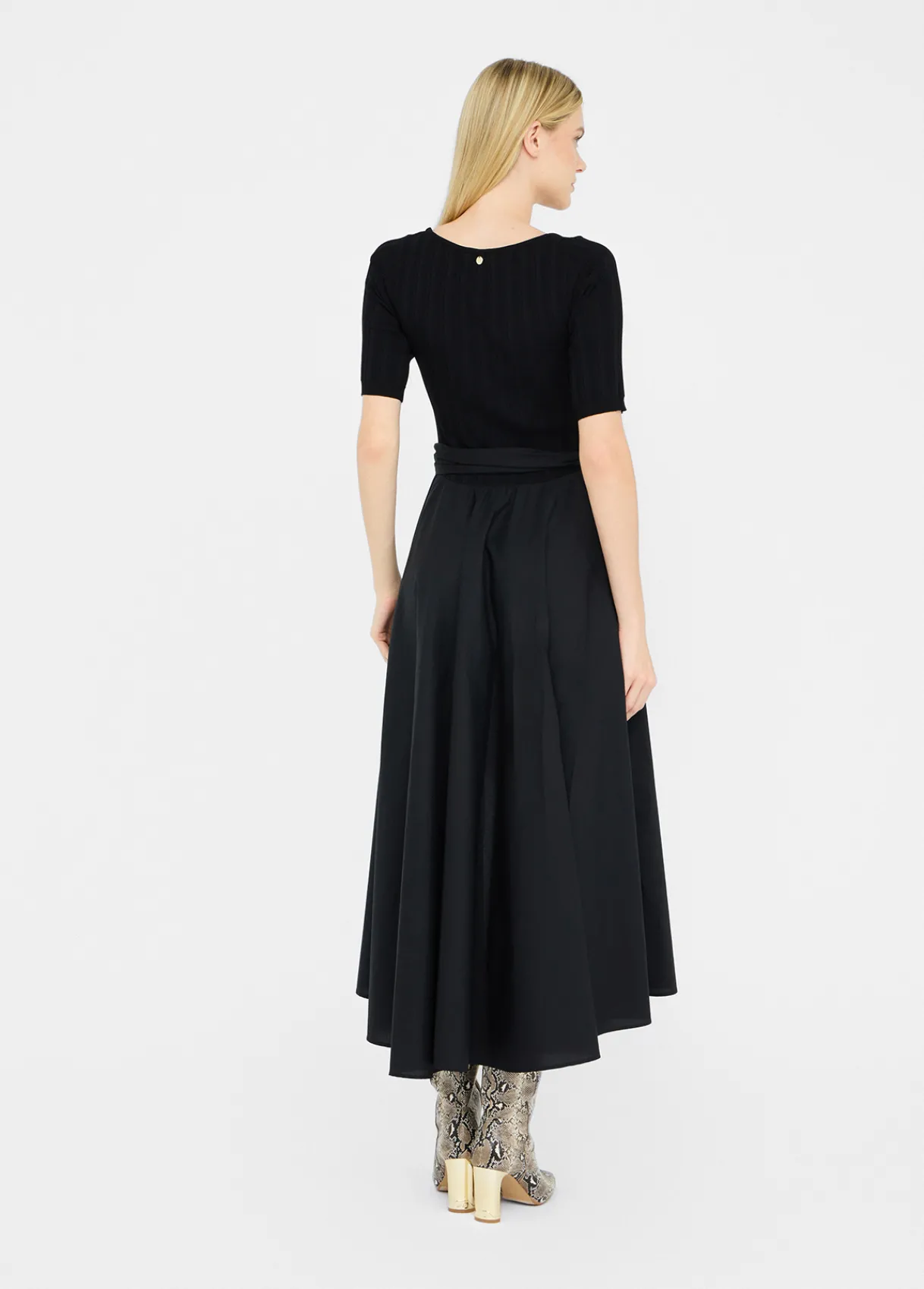 Liu Jo Robe courte en maille et popeline|Femme Mailles|Robes