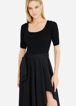 Liu Jo Robe courte en maille et popeline|Femme Mailles|Robes