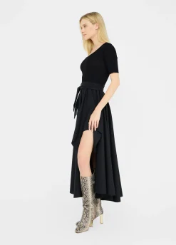 Liu Jo Robe courte en maille et popeline|Femme Mailles|Robes