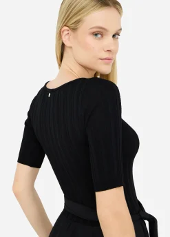 Liu Jo Robe courte en maille et popeline|Femme Mailles|Robes