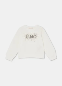 Liu Jo Robe en coton avec logo et strass|Enfant Pull Et Sweatshirts