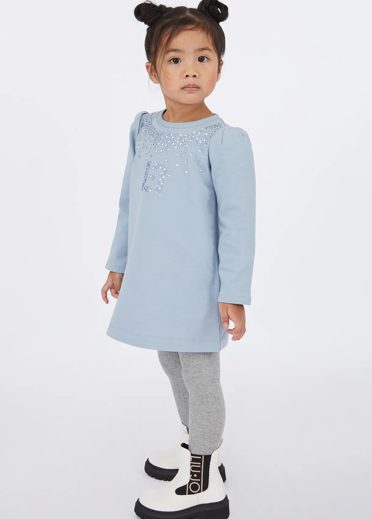 Liu Jo Robe en coton molletonné avec strass|Enfant Robes & Combinaisons