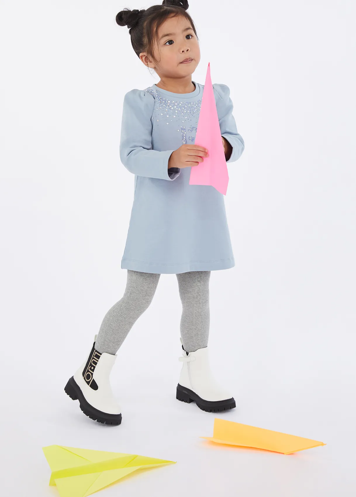 Liu Jo Robe en coton molletonné avec strass|Enfant Robes & Combinaisons
