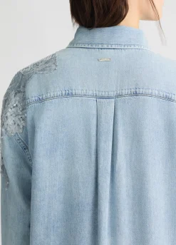 Liu Jo Robe en denim avec dentelle|Femme Robes