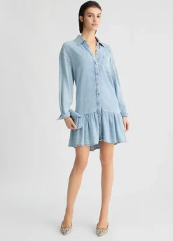 Liu Jo Robe en denim avec dentelle|Femme Robes
