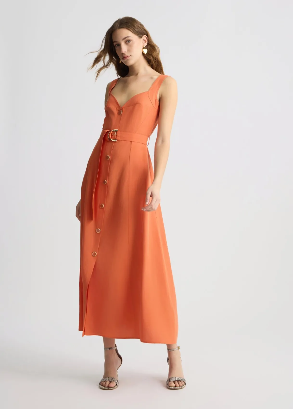 Liu Jo Robe en lin avec ceinture|Femme Robes