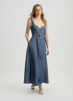 Liu Jo Robe en lin avec ceinture|Femme Robes