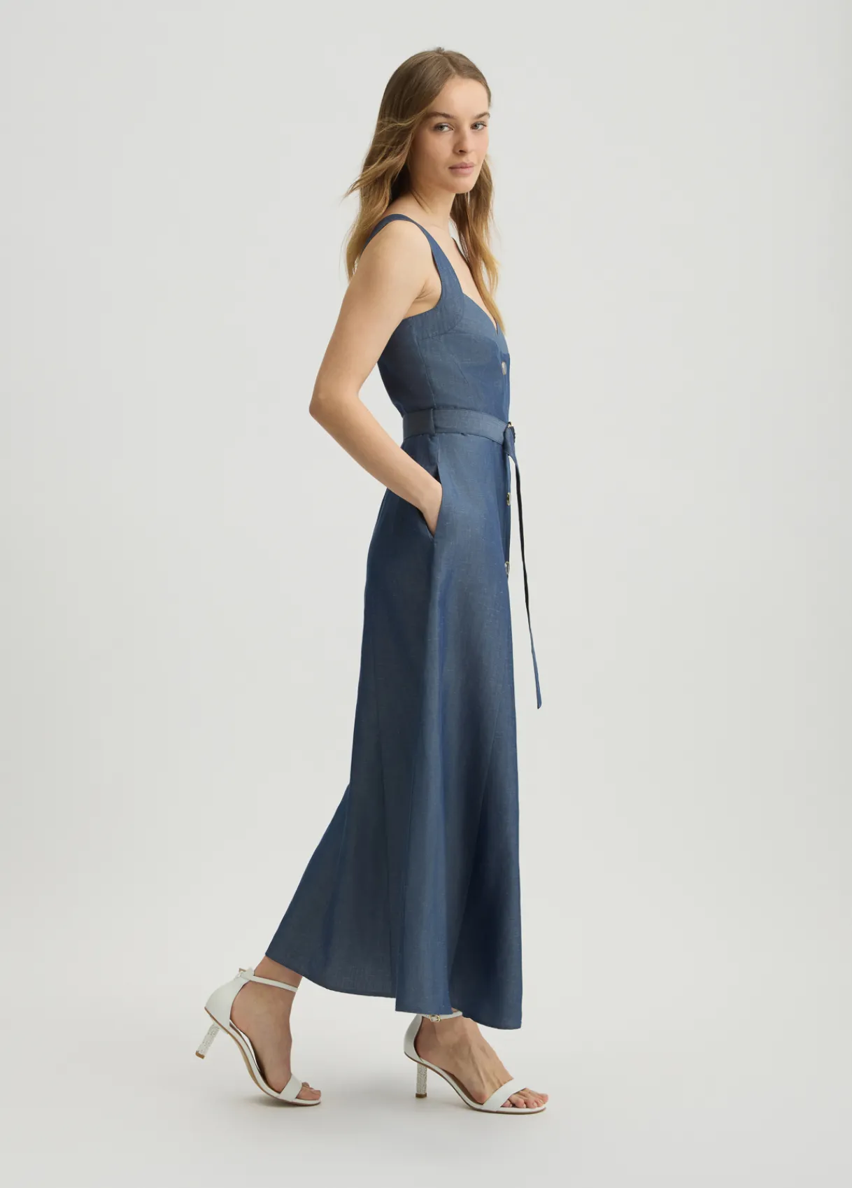 Liu Jo Robe en lin avec ceinture|Femme Robes