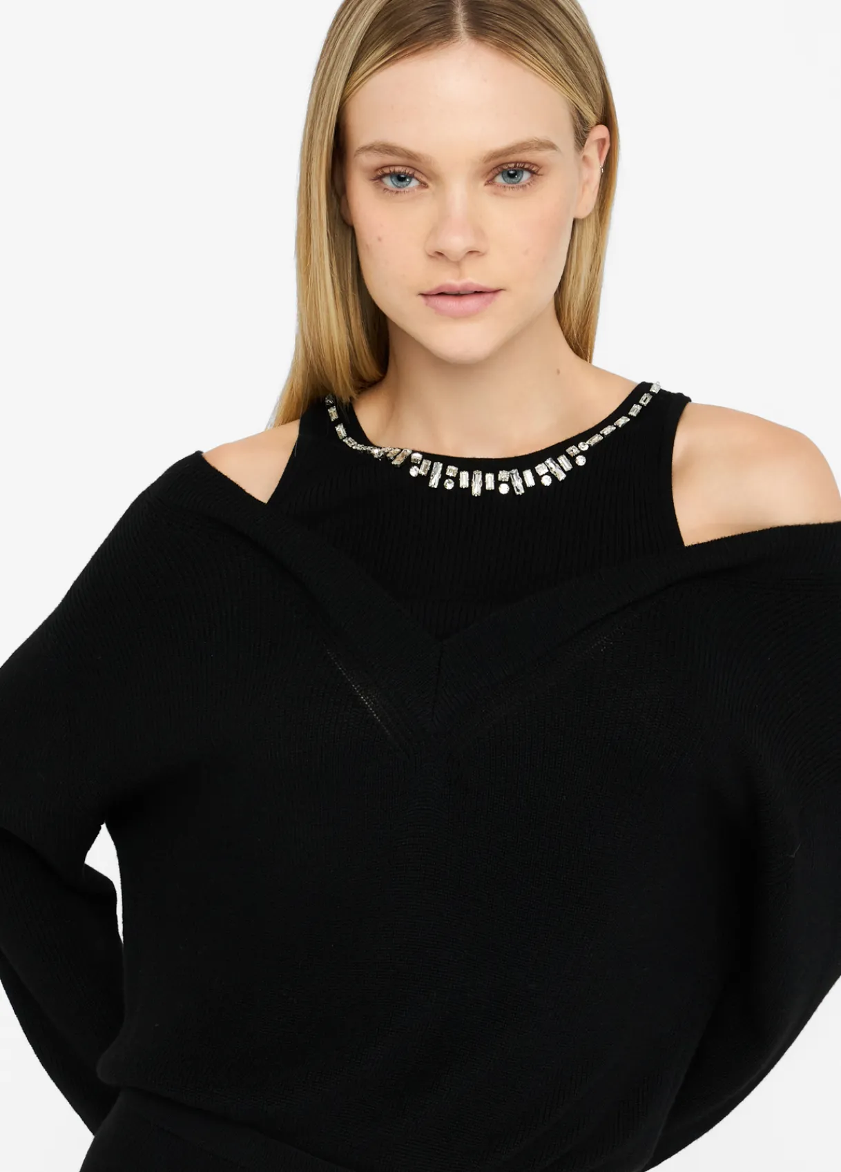 Liu Jo Robe en maille avec broderies bijoux|Femme Robes