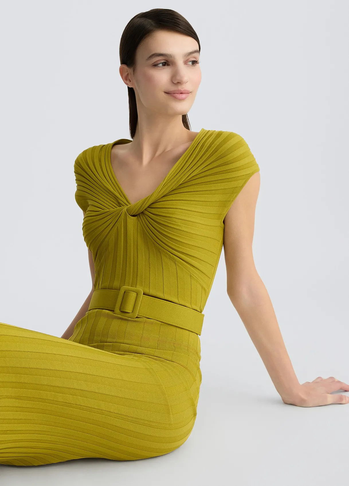 Liu Jo Robe en maille avec ceinture|Femme Mailles|Robes