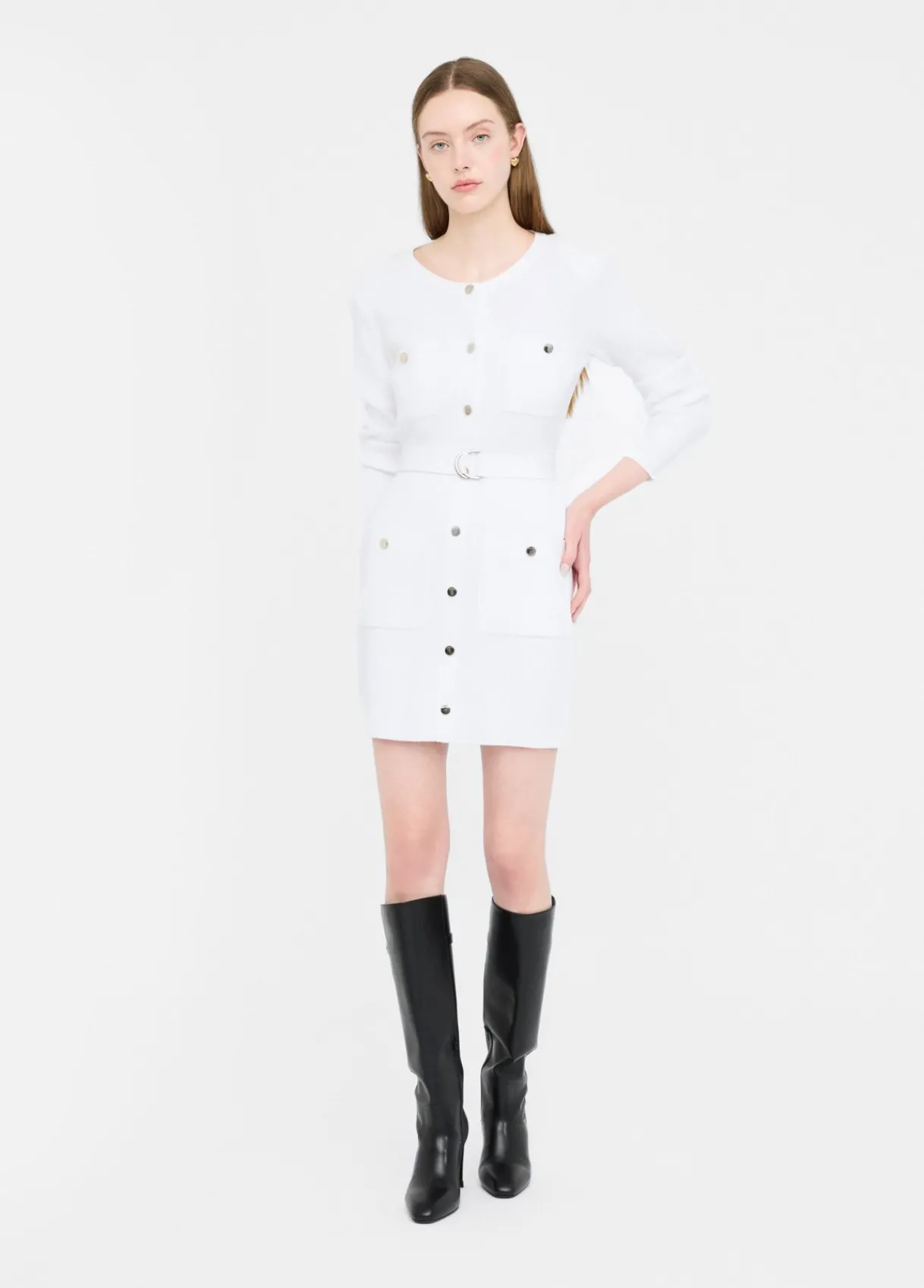 Liu Jo Robe en maille avec épaulettes|Femme Mailles|Robes