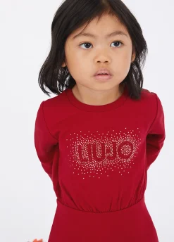 Liu Jo Robe en molleton avec logo et strass|Enfant Robes & Combinaisons