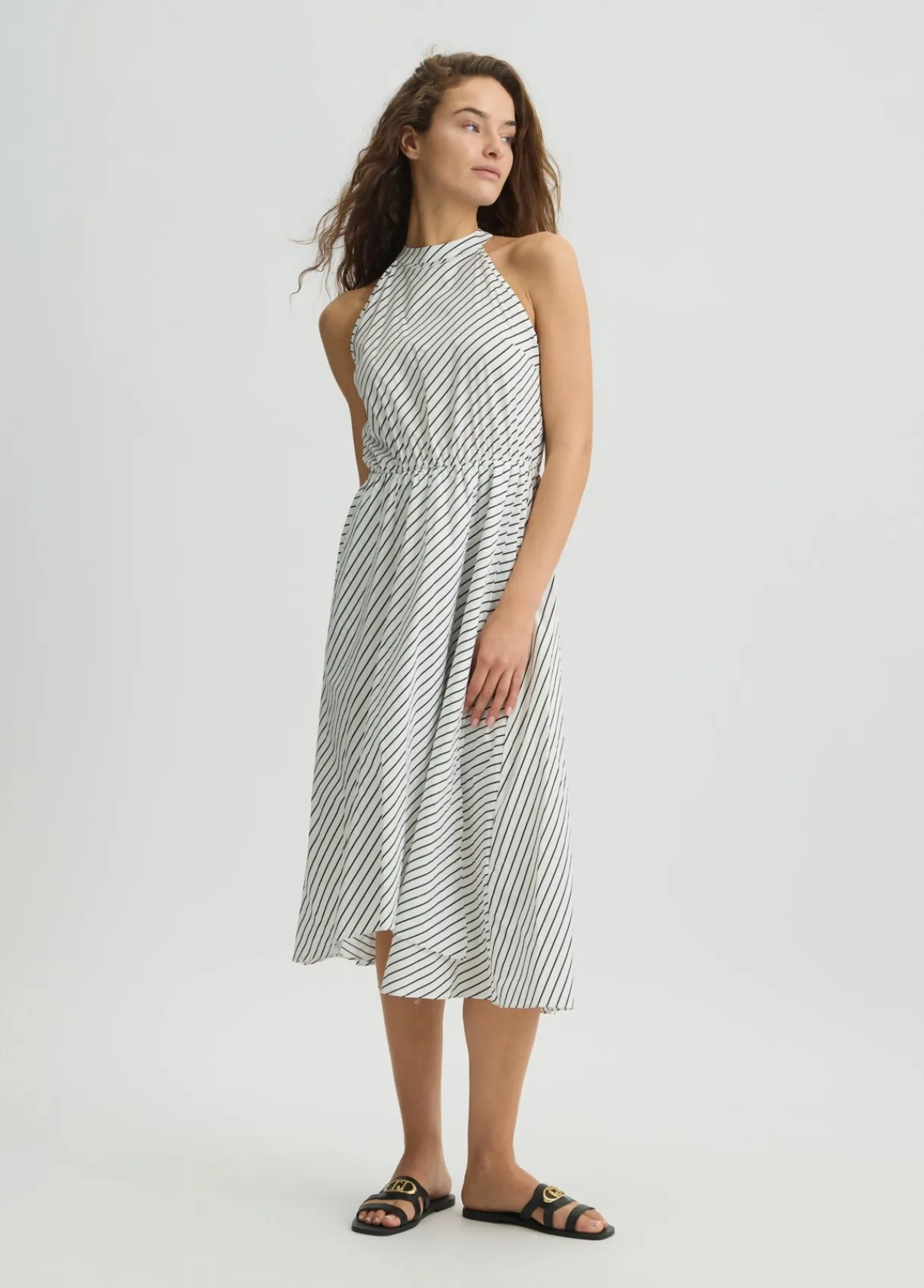 Liu Jo Robe en popeline à rayures|Femme Mode Plage|Robes