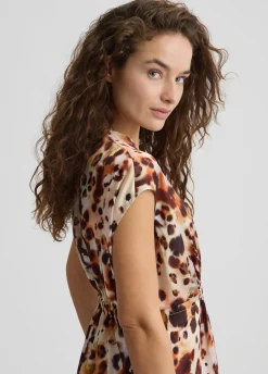 Liu Jo Robe en satin imprimé animal|Femme Mode Plage